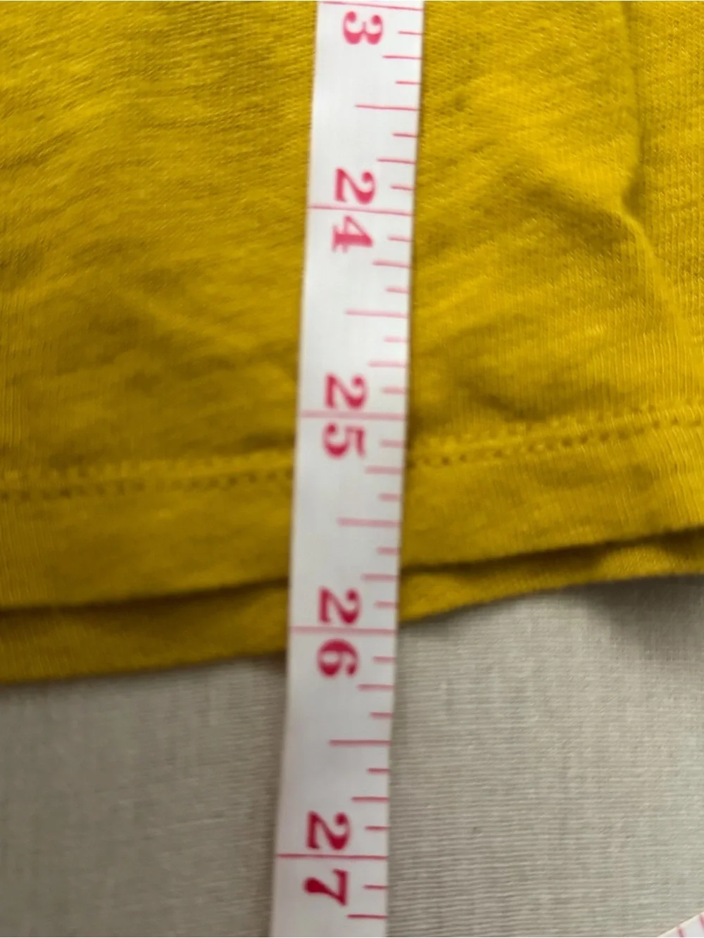 J. Crew Mustard Yellow Short Sleeve Tee with Pink Floral Embroidery